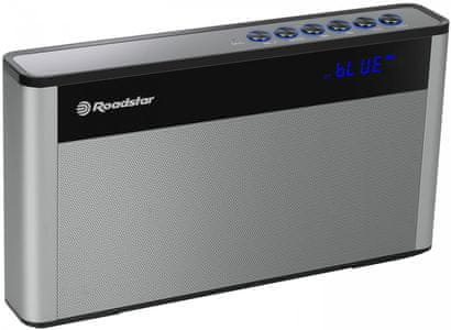 klasický rádioprijímač roadstar TRA-570 USBT aux in zabudované reproduktory bluetooth fm tuner usb podpora mp3 formátu slot pre pamäťové kary zobrazenie hodín