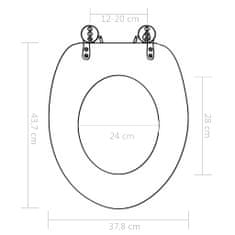 Vidaxl WC sedadlá s pomalým sklápaním 2 ks, MDF, motív kamienkov