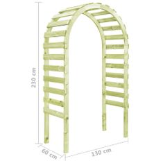 Petromila vidaXL Záhradná pergola 130x60x230 cm, impregnovaná borovica