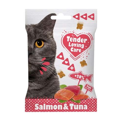 Duvo+ Tender Loving Care Mäkká pochúťka pre mačky losos a tuniak 50g