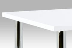 Autronic jedálenský stôl 90x90cm, vysoký lesk biely, chróm AT-1913B WT