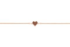 BeWooden Náramok Rea Náramok Heart hnedý XS/S 14-18 cm