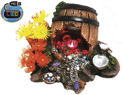 Nobby Dekorácia do akvária Sud s pokladom s LED 16,2x12,5x12,5cm