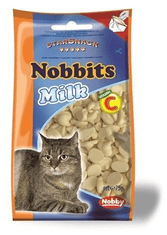 Nobby Odmena pamlsok pre mačky Snack Nobbits Milk 75g