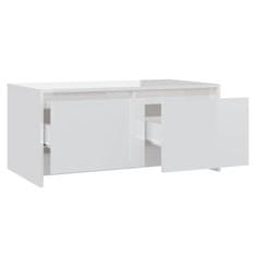 Petromila vidaXL Konferenčný stolík, lesklý biely 90x50x41,5cm, kompozitné drevo