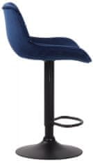 BHM Germany Barová stolička Lentini, textil, čierna / modrá