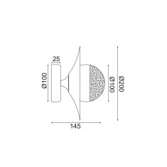 ACA ACA Lighting nástenné svietidlo 1XG9 meď/čierny kov plus sklo D20X15CM HYDRA HL4301W20BC