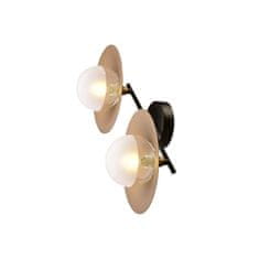 ACA ACA Lighting nástenné svietidlo 2XG9 mosadz / čierna kov plus sklo 20X47X18CM LAYLA HL4322W47BB