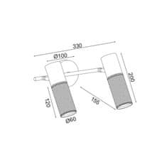 ACA ACA Lighting nástenné svietidlo 2XE27 čierna kov 33X16X20CM ALCATRAZ OD602S33BK