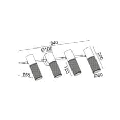 ACA ACA Lighting nástenné svietidlo 4XE27 čierna kov 84X16X20CM ALCATRAZ OD604S84BK