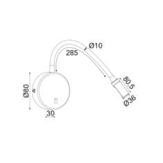 ACA ACA Lighting nástenné svietidlo LED 3W biela 3200K 210LM 8X4X44CM PIPER SF126LEDSW