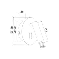 ACA ACA Lighting nástenné svietidlo LED 3 plus 4W 3000K 280LM čierna kov D13,5X7CM ZEUS SF1801LEDB