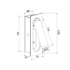 ACA ACA Lighting nástenné svietidlo LED 3W 3200K 190LM čierna kov RECESSED 7X5X17CM AIAS SF701LEDB