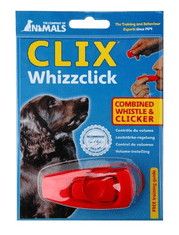 Nobby Clicker na výcvik psa a píšťalka Clix Whizzclick červená