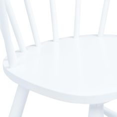 Vidaxl Jedálenské stoličky 2 ks biele masívne kaučukové drevo