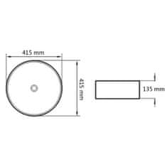 Petromila vidaXL Okrúhle keramické umývadlo, biele, 41,5x13,5 cm