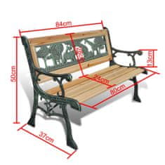 Petromila vidaXL Detská záhradná lavička 84 cm, drevo