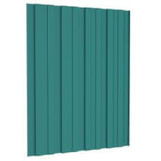 Vidaxl Strešné panely 12 ks pozinkovaná oceľ zelené 60x45 cm