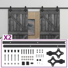 Vidaxl Posuvné dvere s kovaním 80x210 cm borovicový masív čierne