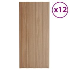 Vidaxl Strešné panely 12 ks pozinkovaná oceľ bledé drevo 100x45 cm