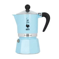 BIALETTI Moka kanvica rainbow 3 šálky svetlomodrá