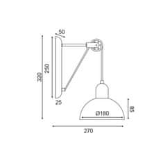 ACA ACA Lighting nástenné svietidlo 1XE14 sivá/biely kov 27X18X32CM CEZANNE EG5791W26G