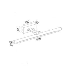 ACA ACA Lighting nástenné svietidlo LED 12W 3000K 780LM čierny kov IP44 50X6X19CM RIO PN10LEDW50BK