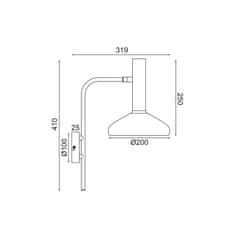 ACA ACA Lighting nástenné svietidlo 1XE27 mosadz plus čierna 32X20X41CM SHERLOCK AR4181W41BB