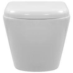 Petromila vidaXL Závesné bezokrajové WC biele keramické