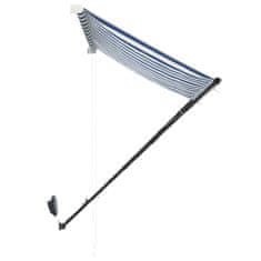 Vidaxl Zaťahovacia markíza s LED 250x150 cm modro-biela