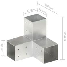 Vidaxl Trámové spojky 4 ks v tvare Y 81x81 mm pozinkovaný kov