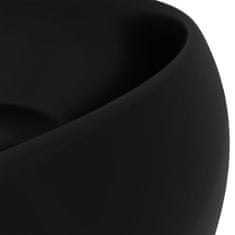Petromila vidaXL Luxusné umývadlo, okrúhle, matné čierne 40x15 cm, keramika