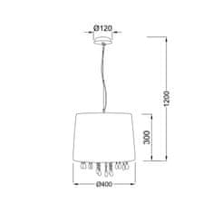 ACA ACA Lighting Textile závesné svietidlo 1P400BK