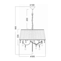 ACA ACA Lighting Textile závesné svietidlo FMD968305