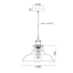 ACA ACA Lighting Vintage závesné svietidlo KS1295PCL1BK MAREC 2022