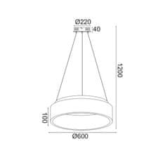 ACA ACA Lighting decoLED LED závesné svietidlo BR81LEDP60WH