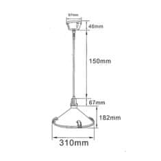 ACA ACA Lighting závesné svietidlo BELL D250 E27 MAX 26W IP65 modrá B020DL