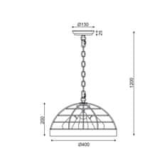 ACA ACA Lighting závesné svietidlo 3XE27 drevo plus čierna D40XH120CM TESLA EG843P40B