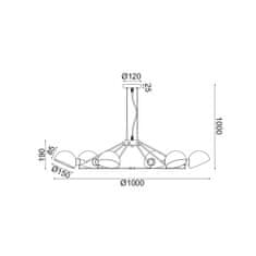 ACA ACA Lighting závesné svietidlo 6XE14 čierny kov D100XH100CM CLOTHO EG4346P100B