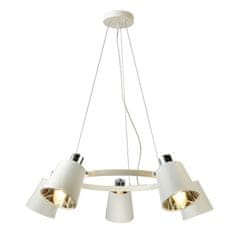 ACA ACA Lighting závesné svietidlo 5XE14 biely kov plus tienidlo D73XH100CM NORMA EG215P73WH