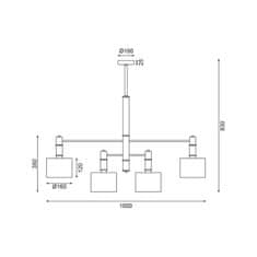 ACA ACA Lighting závesné svietidlo 4XE14 zlatá/čierny kov plus biele tienidlo D100XH83CM MIZAR EG224P100BG