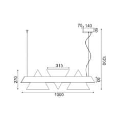 ACA ACA Lighting závesné svietidlo LED 18W 3000K 1960LM kov čierna plus akryl 7,5X100XH120CM ARMSTRONG DCR39215