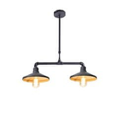 ACA ACA Lighting závesné svietidlo 2XE27 čierna plus zlatý kov 63X22XH92CM PIPE AR4172P63BG