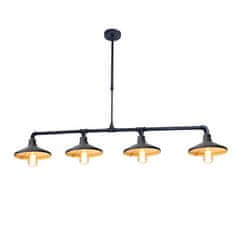 ACA ACA Lighting závesné svietidlo 4XE27 čierna plus zlatý kov 130X22XH92CM PIPE AR4174P130BG