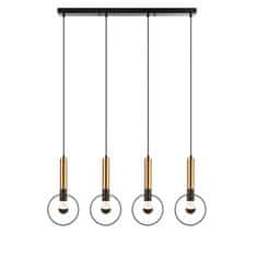 ACA ACA Lighting závesné svietidlo 4XE27 mosadz/čierny kov 93X18XH116CM MIRACOLO HL39974P94BB