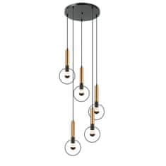 ACA ACA Lighting závesné svietidlo 5XE27 mosadz/čierny kov D53XH176CM MIRACOLO HL39975P53BB