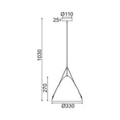 ACA ACA Lighting závesné svietidlo 1XE27 čierny kov plus koža D33XH100CM NAOMI HL41441P33BN