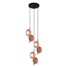 ACA ACA Lighting závesné svietidlo 6XG9 meď/čierny kov plus sklo 52X52XH138CM HYDRA HL4306P53BC