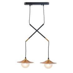 ACA ACA Lighting závesné svietidlo 2XG9 mosadz/čierny kov plus sklo 47X20XH128CM LAYLA HL4312P46BB