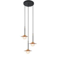 ACA ACA Lighting závesné svietidlo 3XG9 mosadz/čierny kov plus sklo D45XH106CM LAYLA HL4313P35BB